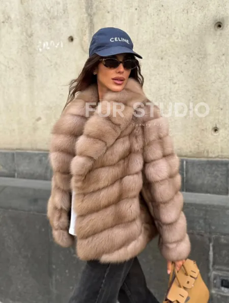 Шуба из куницы в цвете тор-тор - фото 8