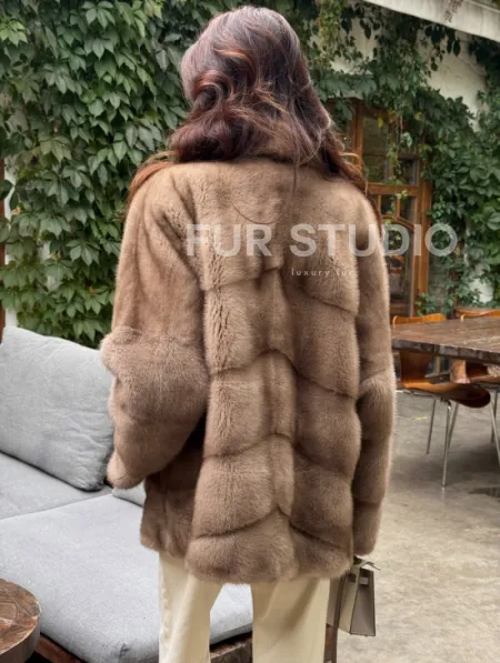 Шуба норковая автоледи - пастель - фото 3