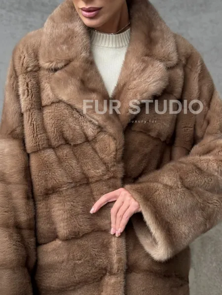 Норковая автоледи - цвет пастель - фото 1