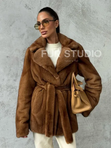 Шуба золотая - норковая - фото 10