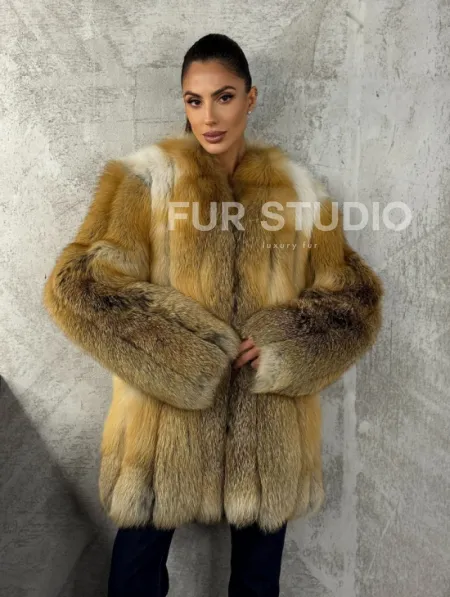 Шуба из меха лисы Gold - фото 9
