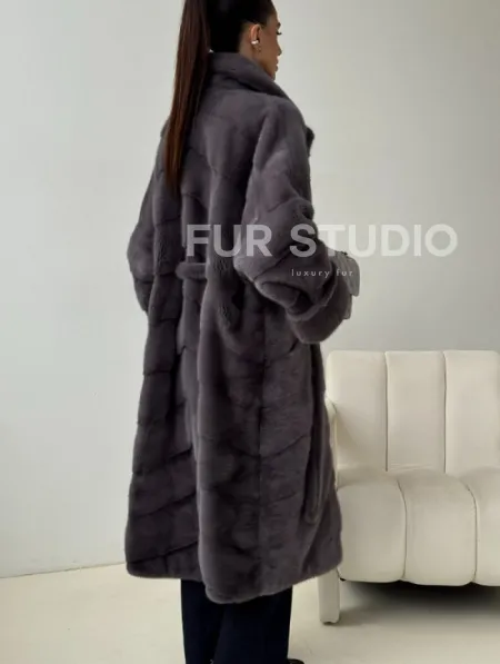 Норковая шуба - графит - фото 3