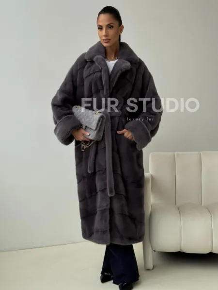 Норковая шуба - графит - фото 7