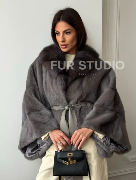 Короткий норковый полушубок - летучка - фото 0