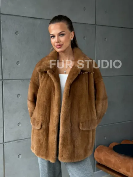 Женская норковая куртка - фото 12