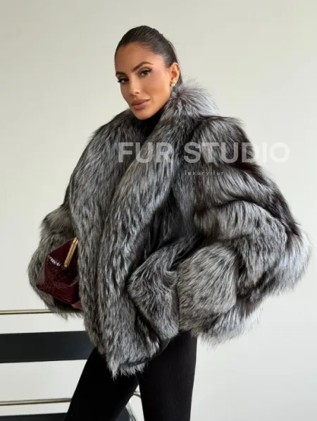 Шуба из чернобурки - рукава косичкой - фото 3