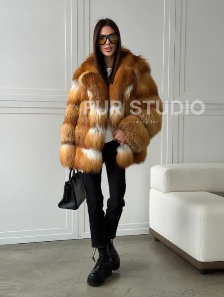 Шуба из натурального меха - лиса огнёвка - фото 16