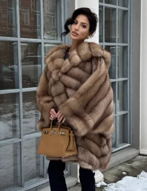 Шуба из меха куницы «летучая мышь» - фото 4