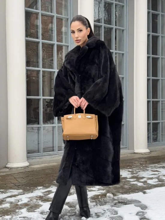 Шуба норковая оверсайз в стиле 