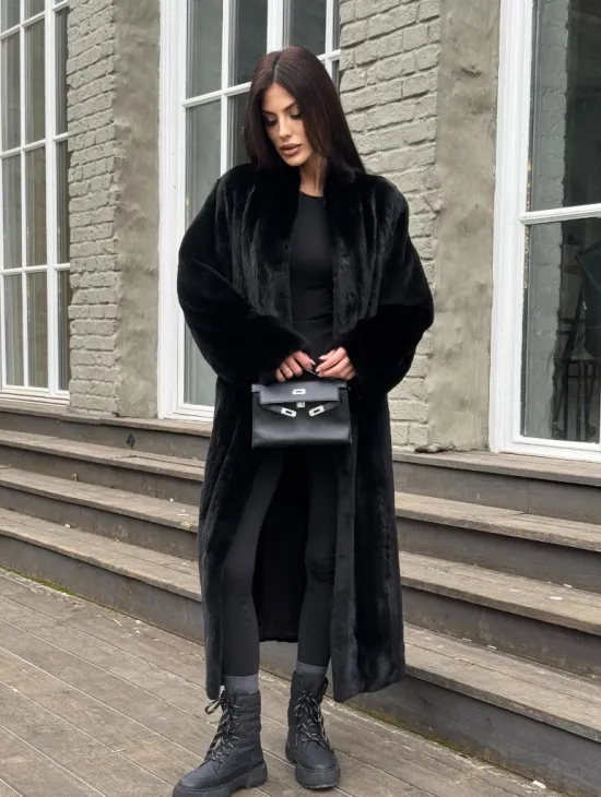 Шуба из аукционной норки «Premium fur» с внутренней резинкой на талии - фото 7