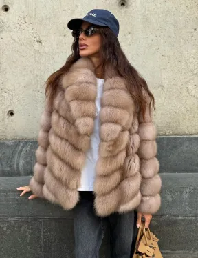 Шуба из куницы в цвете тор-тор - фото 4