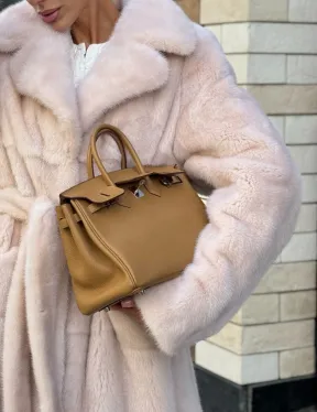 Шуба норковая - пальто с поясом, классика - фото 1