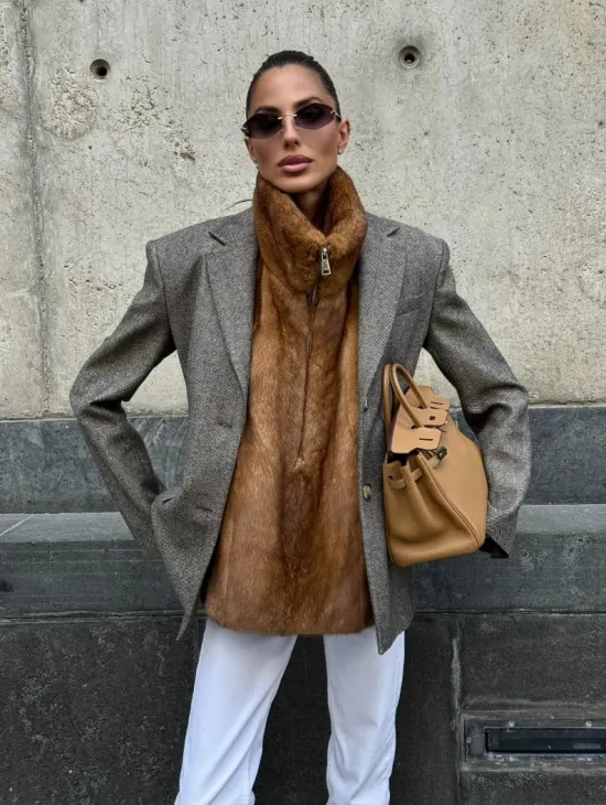 Меховая манишка из норки - фото 9