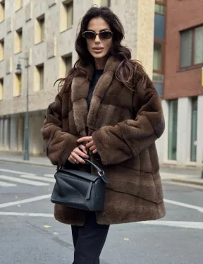 Шуба норковая коричневая - фото 5