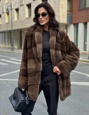 Шуба норковая коричневая - фото 0