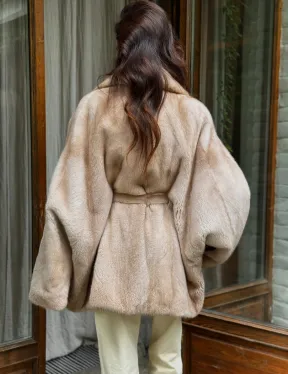 Натуральная норковая шуба - пастель - фото 4