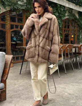 Шуба норковая автоледи - пастель - фото 2