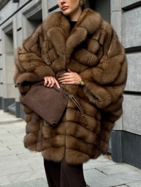 Шуба из куницы оверсайз - фото 2