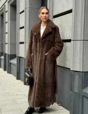 Норковая шуба - цвет соболь - фото 13