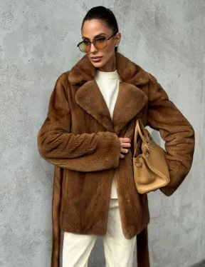 Шуба золотая - норковая - фото 8