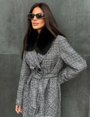 Пальто зимнее с мехом - фото 6