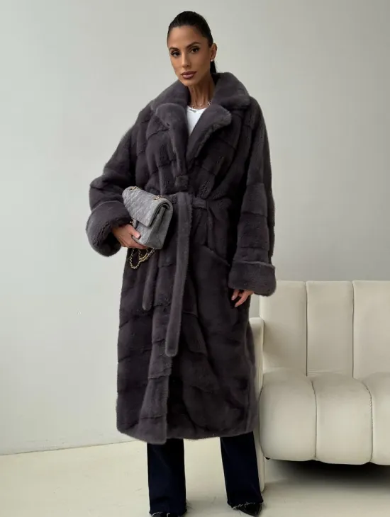 Норковая шуба - графит - фото 5