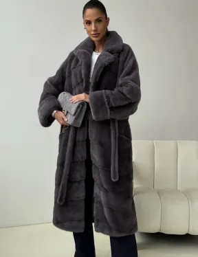 Норковая шуба - графит - фото 0