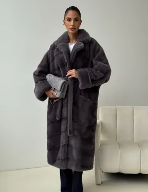 Норковая шуба - графит - фото 10