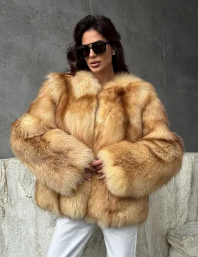 Шуба из натурального лисьего меха - фото 10