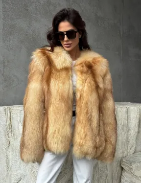 Шуба из натурального лисьего меха - фото 8