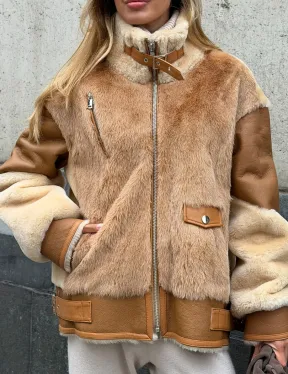 Комбинированная дубленка из овчины и норки - фото 3