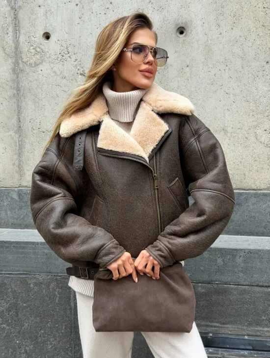 Дубленка - пилот женская - фото 0