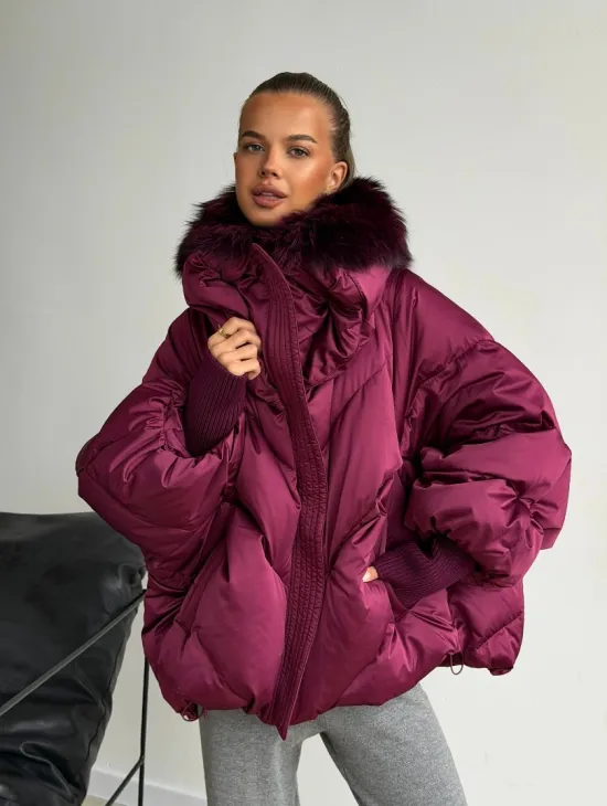 Пуховик с мехом чернобурки - фото 10