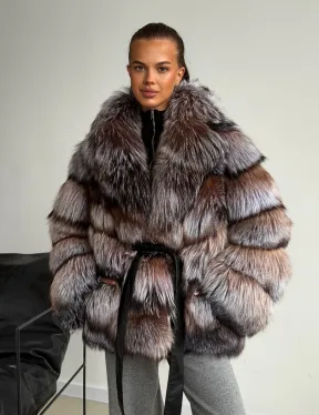 Шуба из меха лисы блюфрост - фото 0