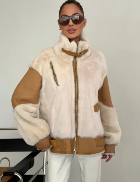 Комбинированная дубленка из норки и овчины - фото 0