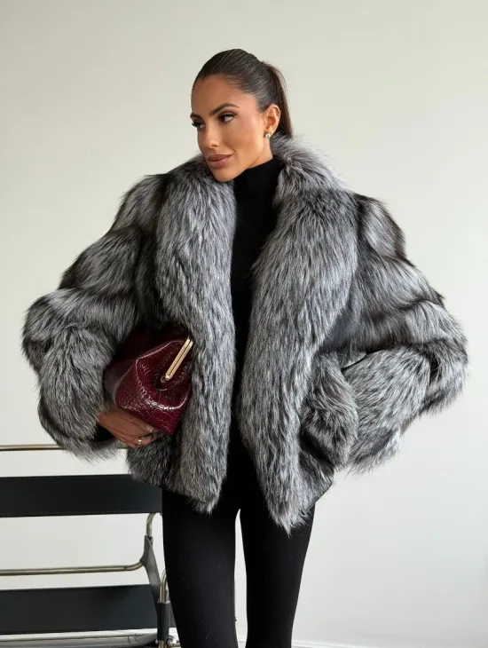 Шуба из чернобурки - рукава косичкой - фото 6