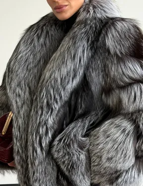 Шуба из чернобурки - рукава косичкой - фото 1