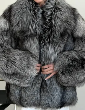 Шуба чернобурка - воротник шаль - фото 1