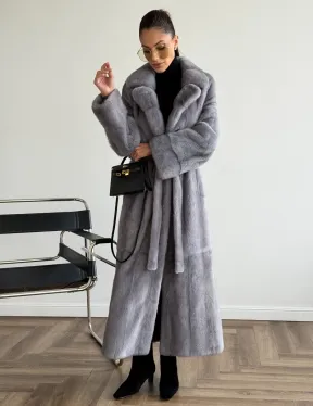 Голубая норковая шуба - фото 7