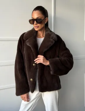 Пиджак норковый - английский воротник - фото 7