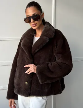 Пиджак норковый - английский воротник - фото 5