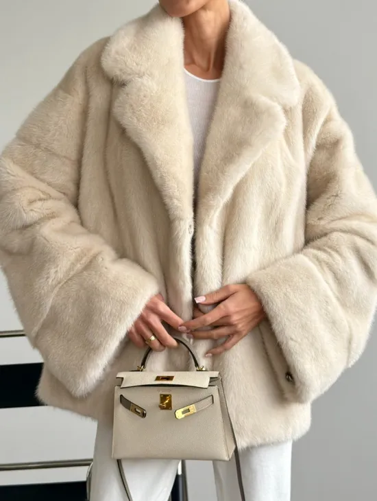 Женский норковый полушубок - фото 3