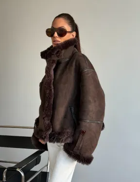 Женская двухсторонняя дубленка - фото 10