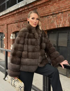Меховой жакет из куницы - фото 28