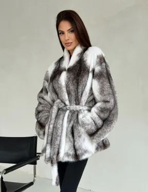 Белая шуба из норки крестовки - фото 6