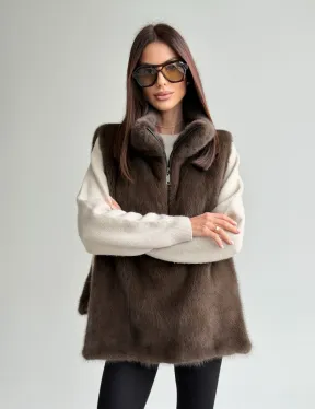 Женская меховая манишка - мех норка - фото 11