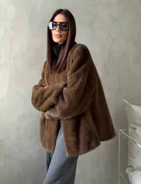 Шуба женская из меха норки - фото 11