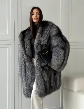 Шикарная шуба из чернобурки - фото 12