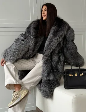 Шикарная шуба из чернобурки - фото 8