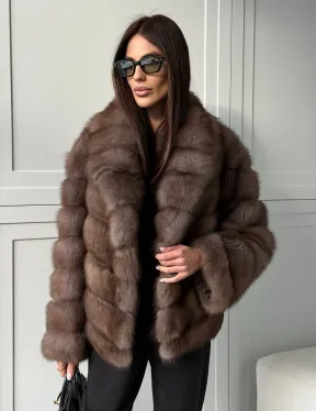 Куртка из куницы - воротник шаль - фото 14